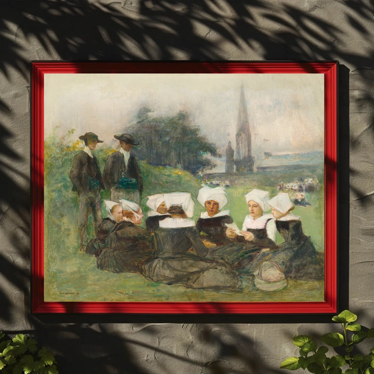 Traditional European Gathering: Serene Pastoral Heritage Poster