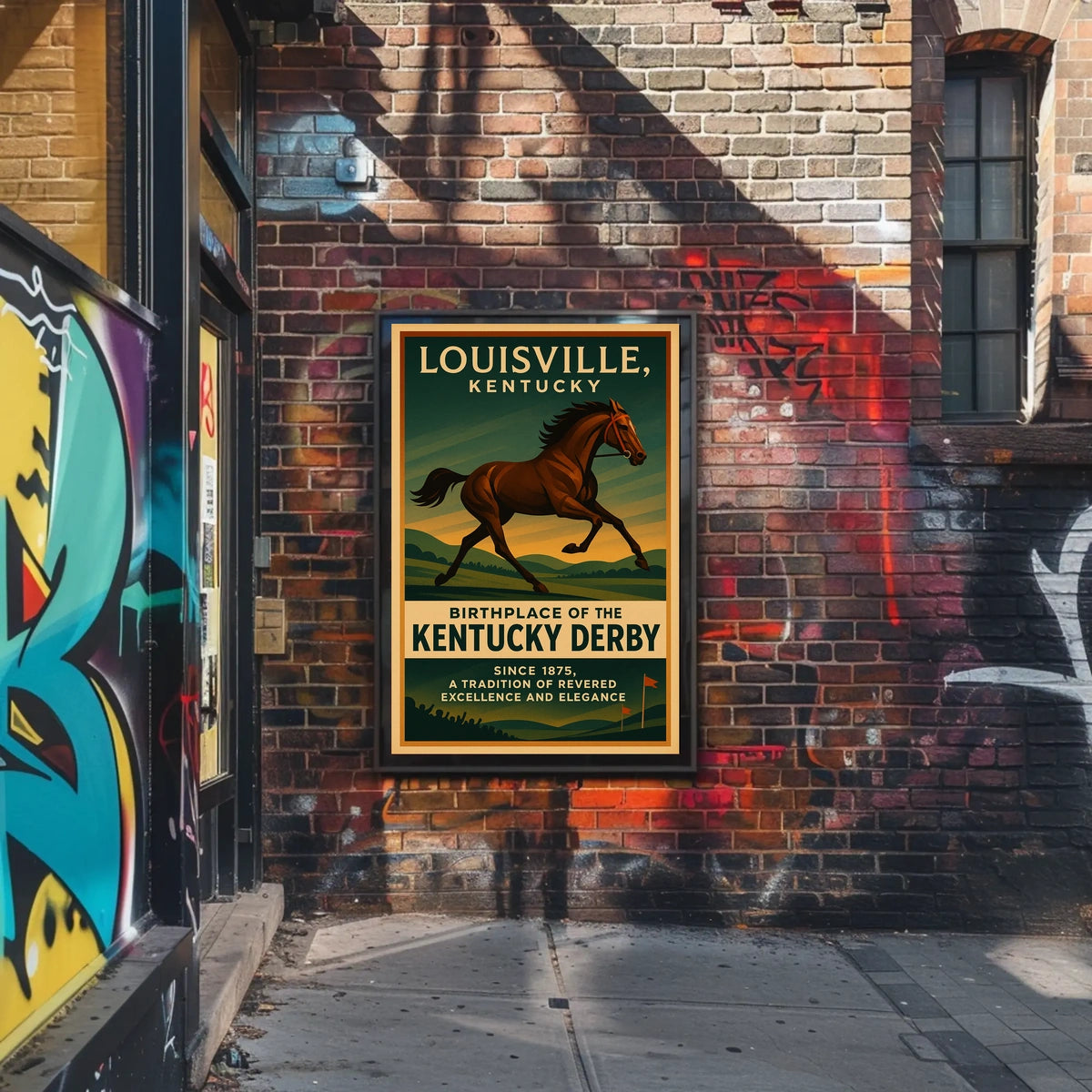 Kentucky Derby Vintage Horse Racing Poster Print