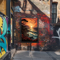 Sunset Over The Ocean Poster