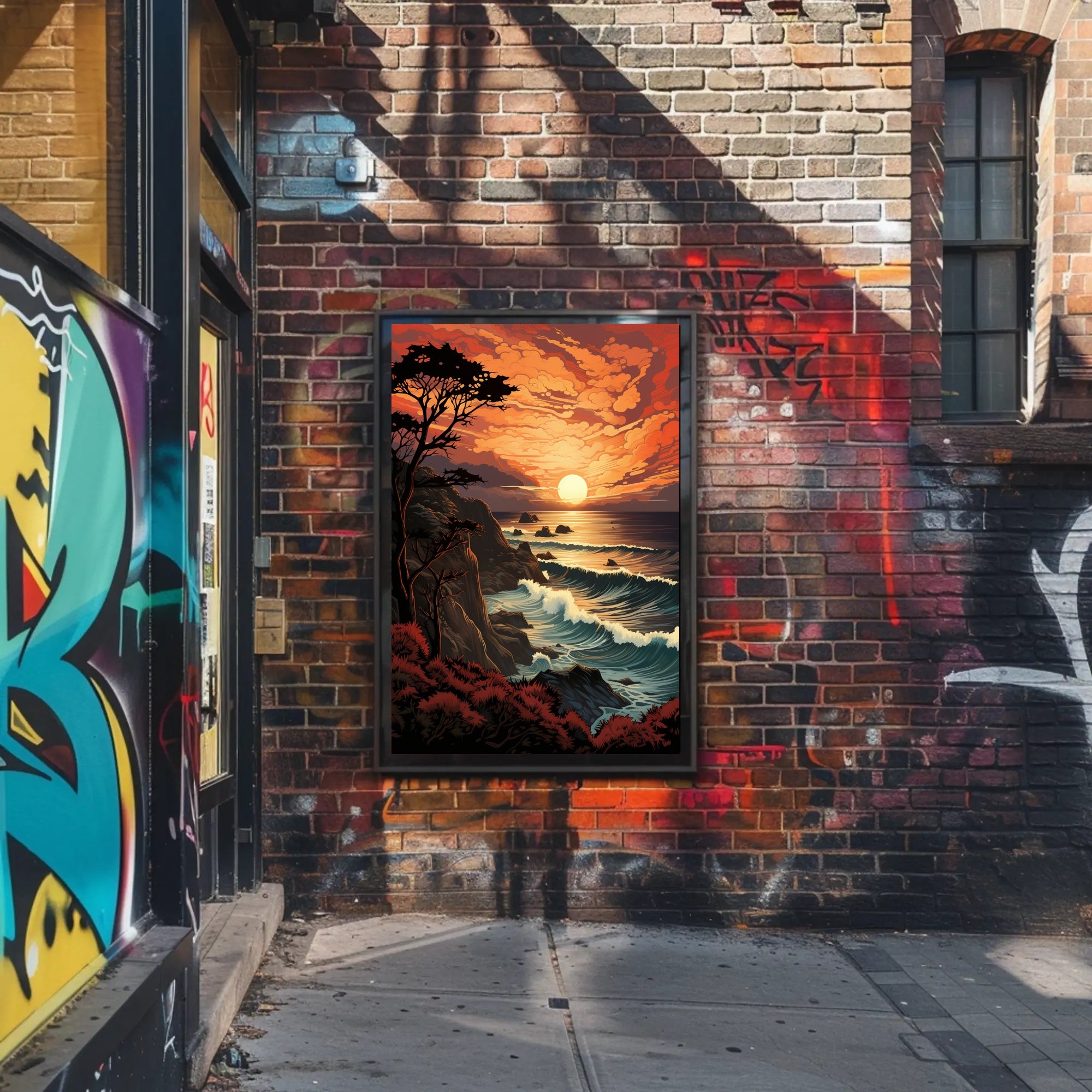 Sunset Over The Ocean Poster