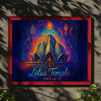 Lotus Temple India Travel Poster Art Print