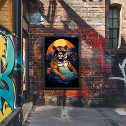 Stylized Tiger Tropical Escape Animal Poster