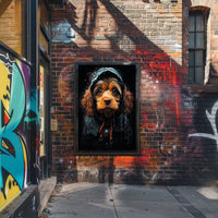 Dog in Raincoat: Heartwarming Photorealistic Poster