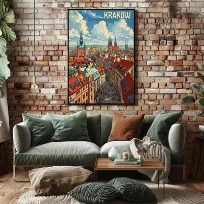 Historic Rooftops Of Krakow Poland Travel Poster