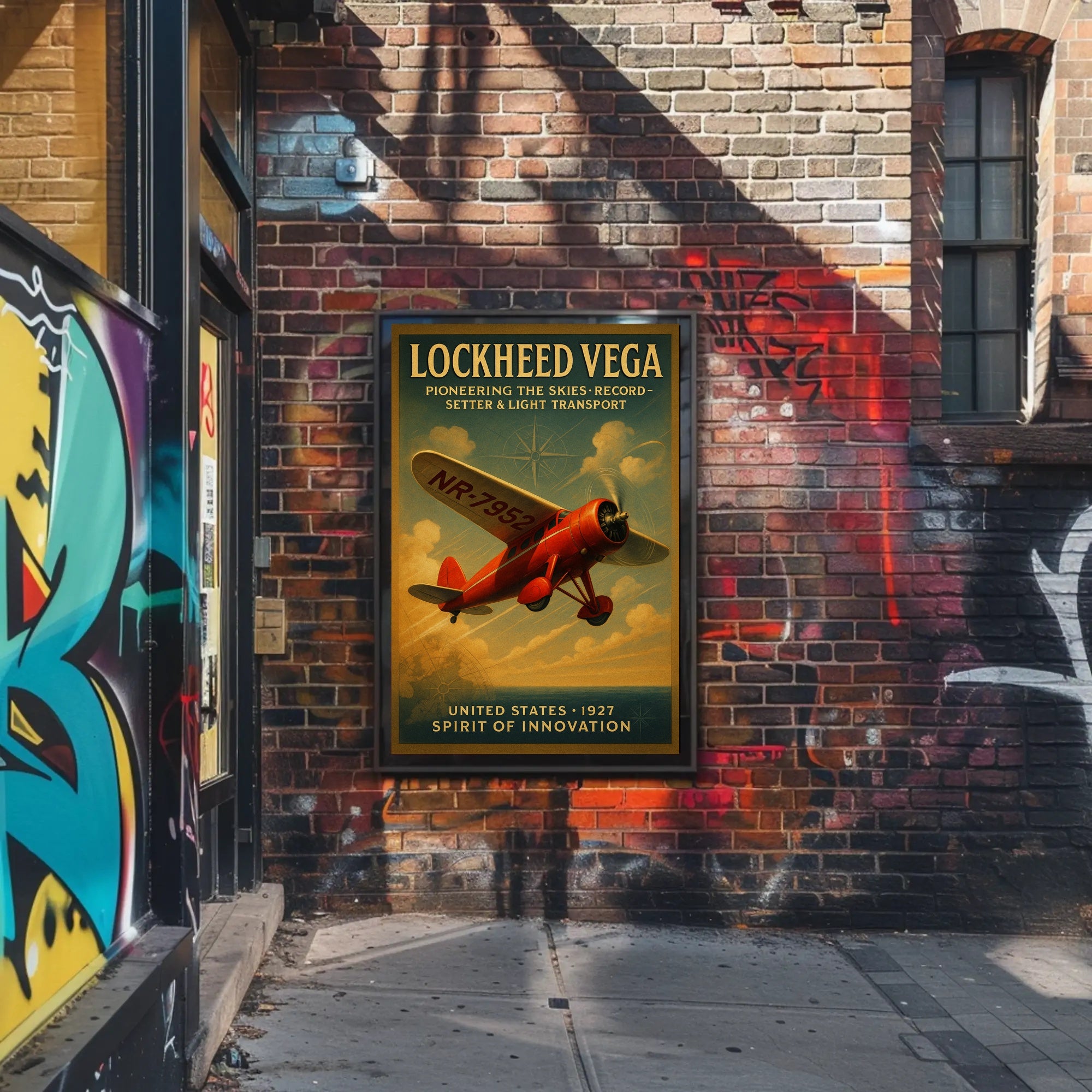 Lockheed Vega Spirit Of Innovation Vintage Poster