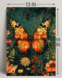 Butterfly and Botanical Garden Scene Animal Poster