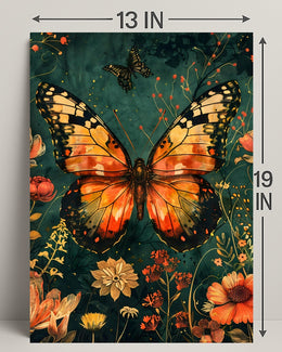 Butterfly and Botanical Garden Scene Animal Poster