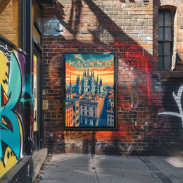 Milano Skyline Art Poster