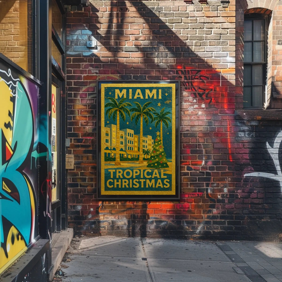 Miami Tropical Christmas Poster