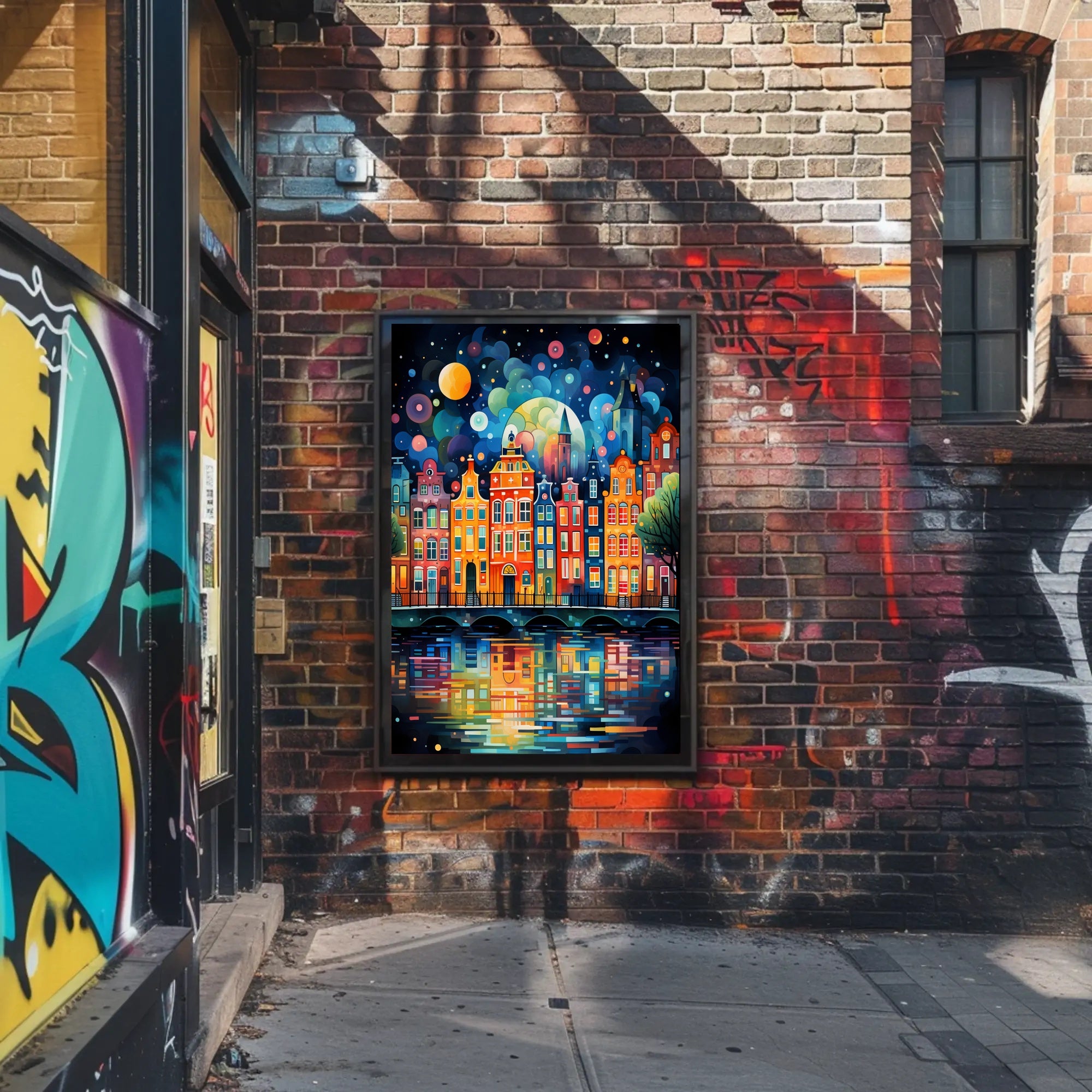 Vibrant Cityscape Reflections Poster