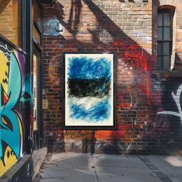 Abstract Blue And Black Composition Poster