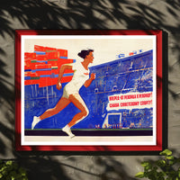 Soviet Era Sports Motivation Propaganda Poster