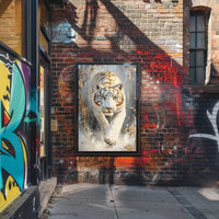 Majestic White Tiger in Motion Animal Poster