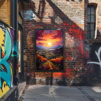 Sunset Over The Vineyard Poster