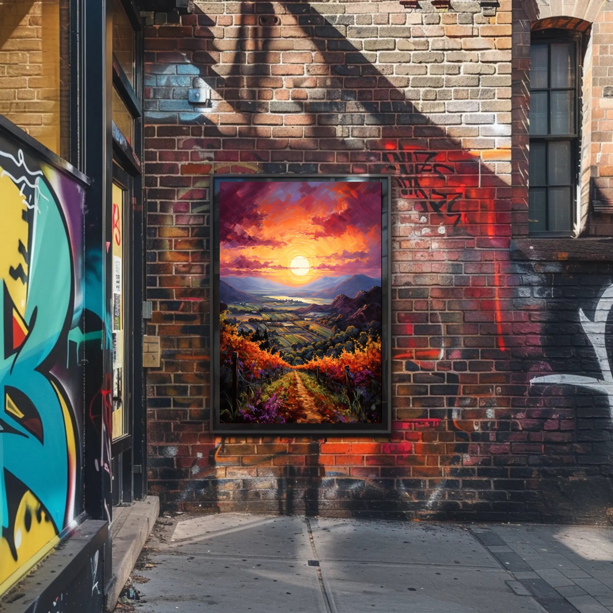 Sunset Over The Vineyard Poster