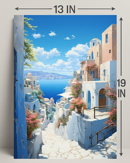 Serene Mediterranean Pathway Poster