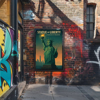 Statue of Liberty Sunset Urban or Cityscape Poster