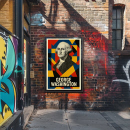 George Washington 1st President of the United States Abstract Pop Poster