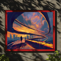 Futuristic Cityscape Sunset: Pathway to Possibilities