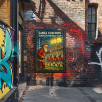 Santa's Reindeer Football Team Christmas Poster