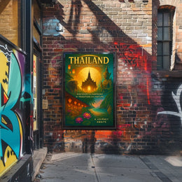 Thailand Travel Poster: Vintage Serenity and Culture