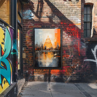 Abstract Cityscape With Pyramid Abstract Poster