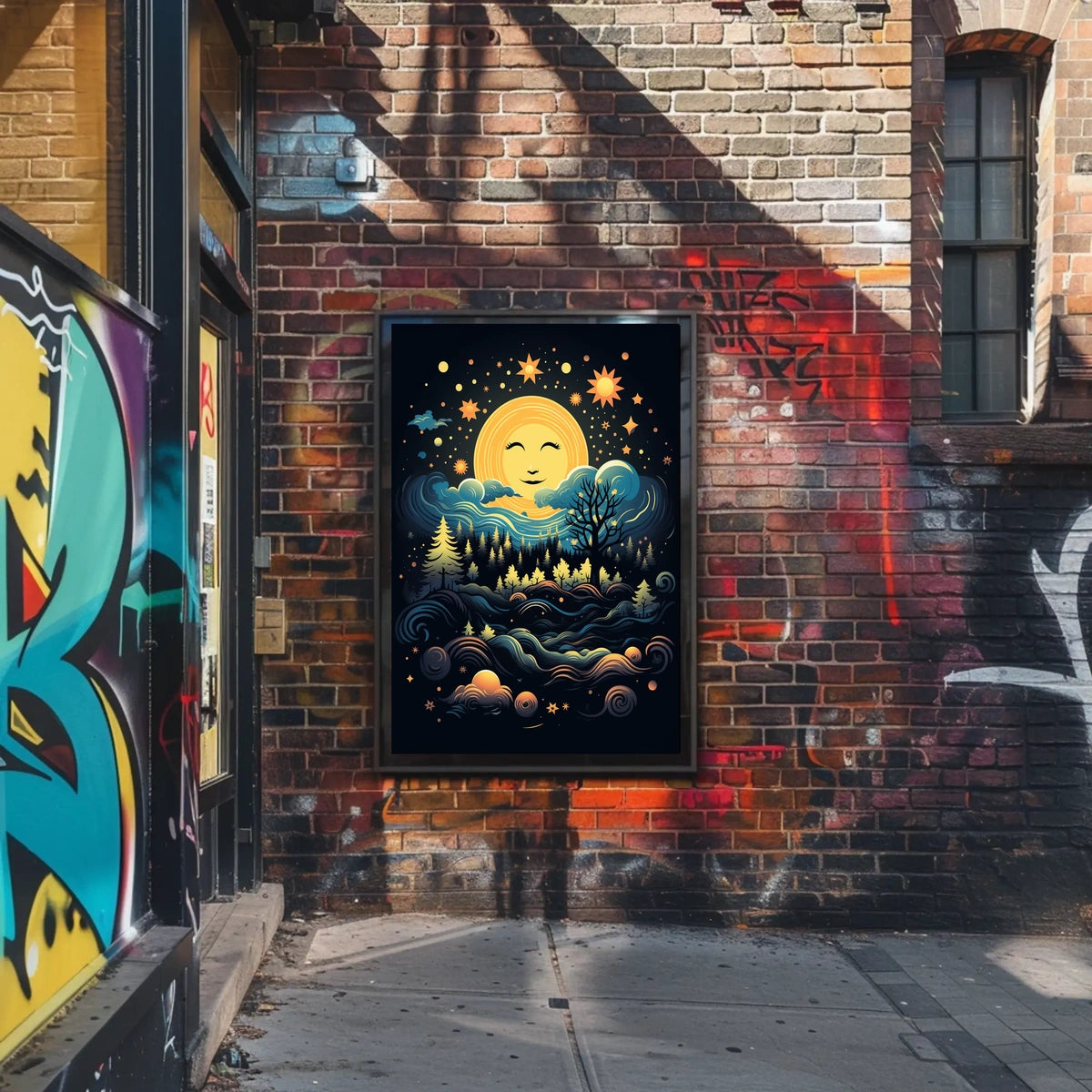 Celestial Harmony Moonlit Forest Poster