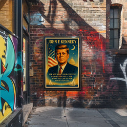 Patriotic Leadership Poster: Vintage American Inspiration Art
