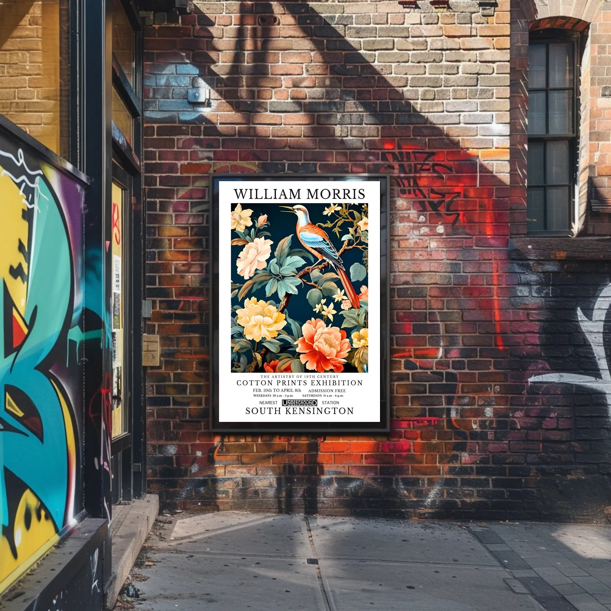 Victorian-Inspired William Morris Exhibition Artistic Poster