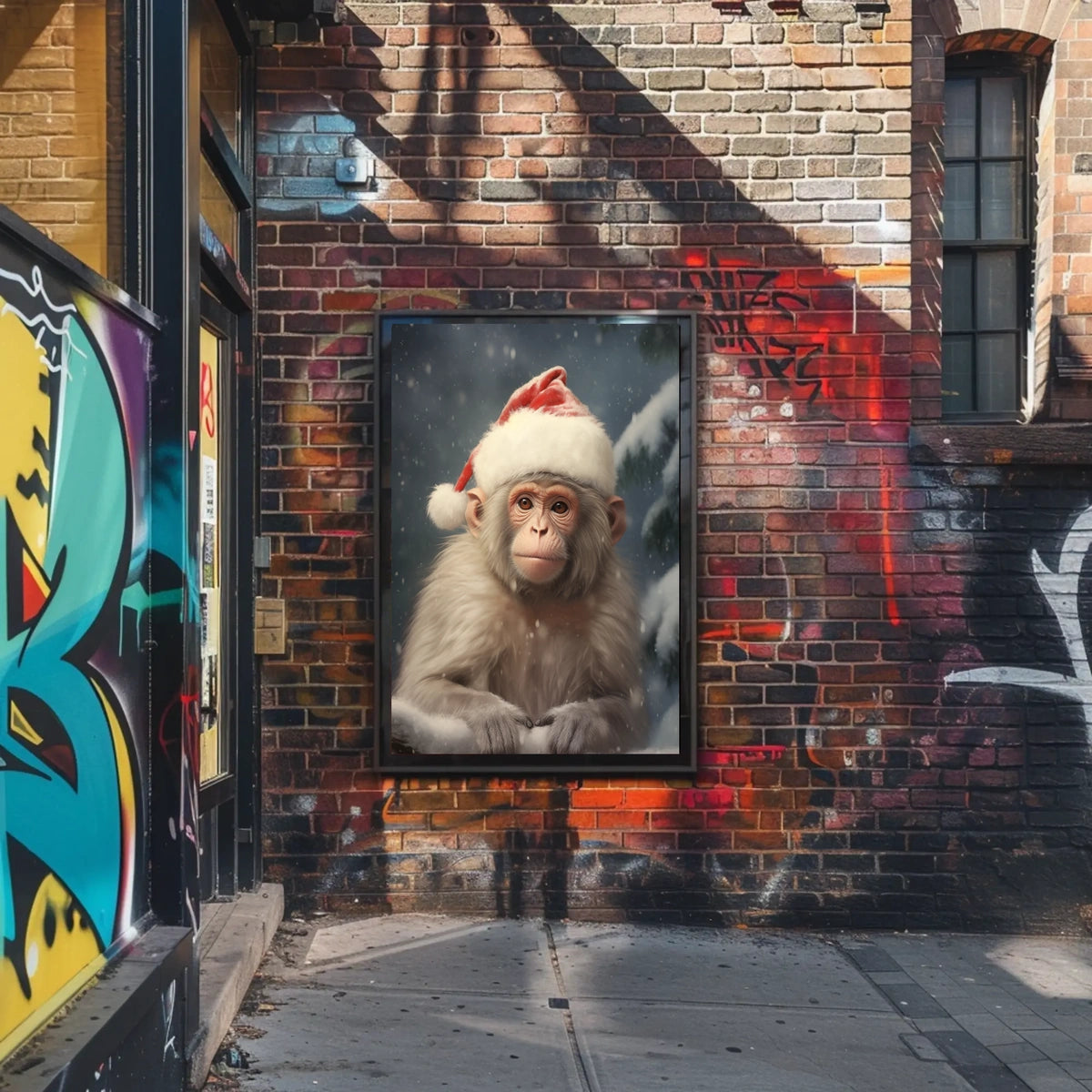 Festive Monkey In Winter Wonderland Poster
