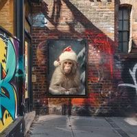 Festive Monkey In Winter Wonderland Poster
