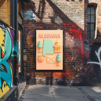 Alabama State Icons Poster
