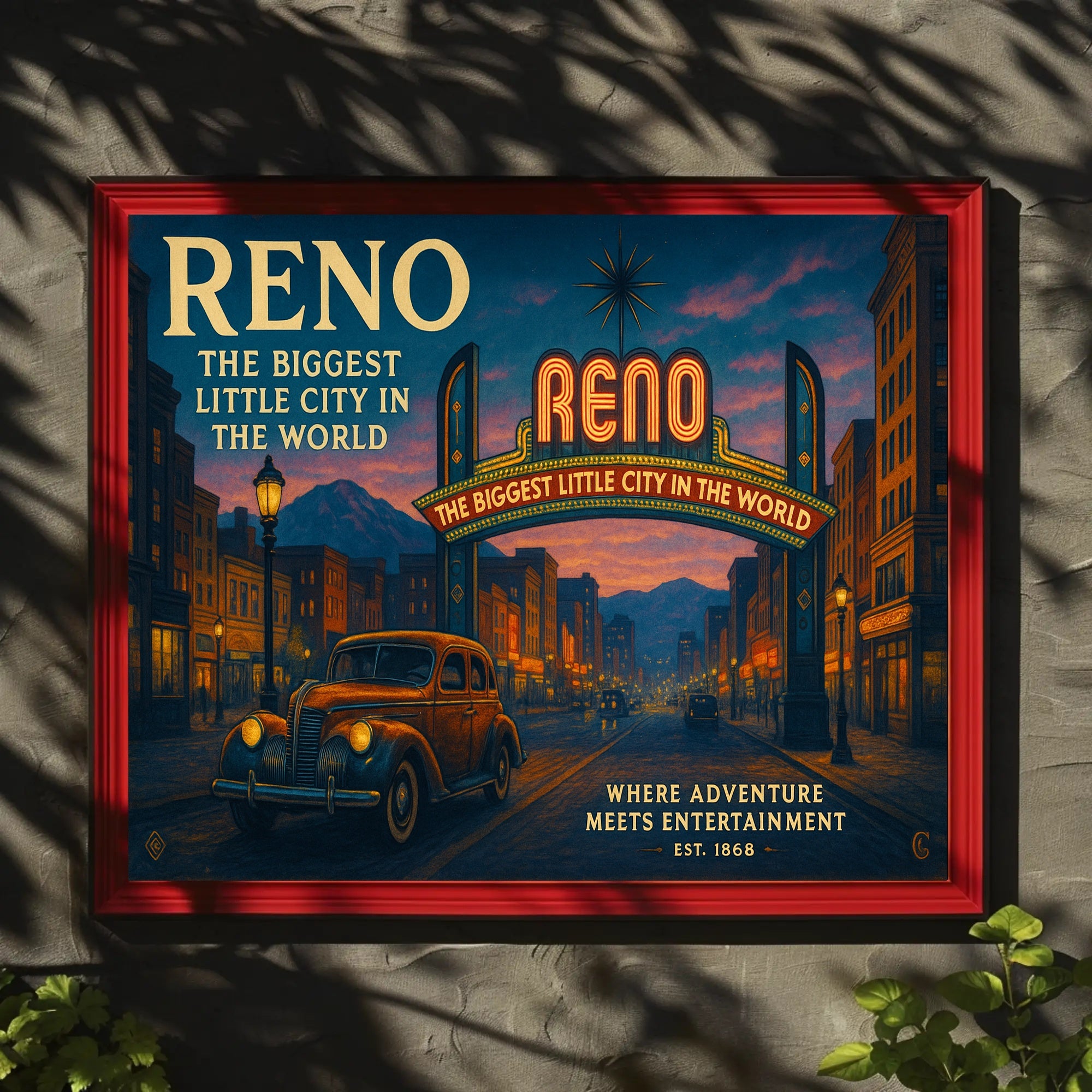 Reno Travel Poster The Biggest Little City Art