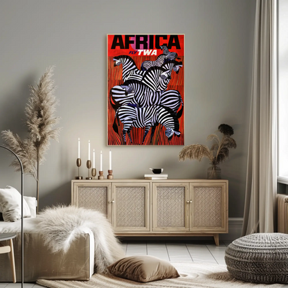 Fly TWA to Africa Travel Poster by David Klein