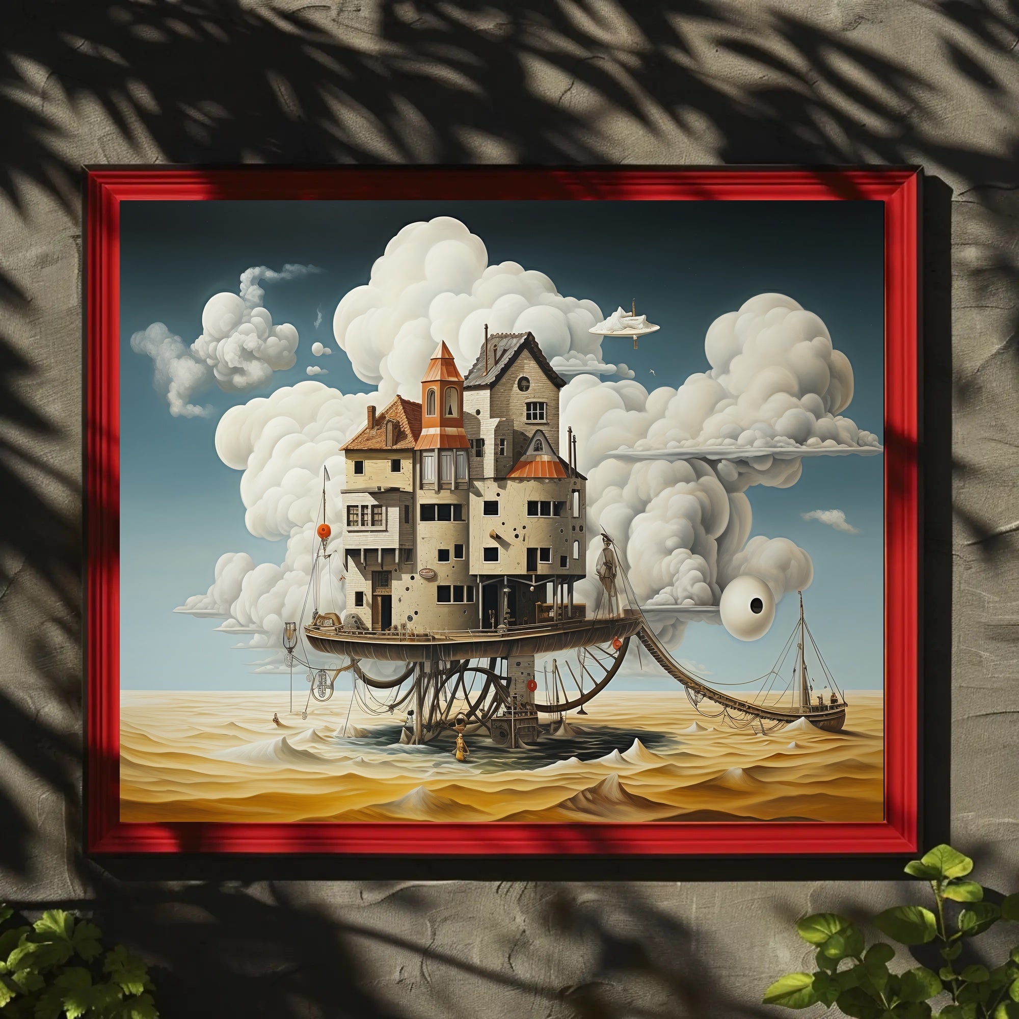 Surreal Dreamscape with Mechanical Houses - Fantasy or Mythology Poster