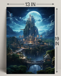 Enchanted Moonlit City Poster