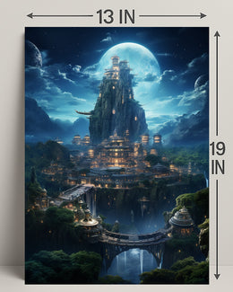 Enchanted Moonlit City Poster