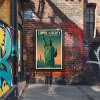 Statue Of Liberty NYC Travel Poster Vintage Wall Art