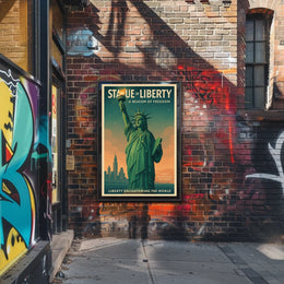 Statue Of Liberty NYC Travel Poster Vintage Wall Art