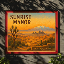 Sunrise Manor Scenic Illustration Poster