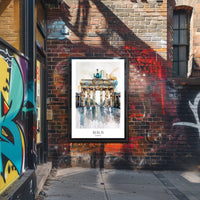 Brandenburg Gate Watercolor Art Print: Urban or Cityscape Poster PosterGoat