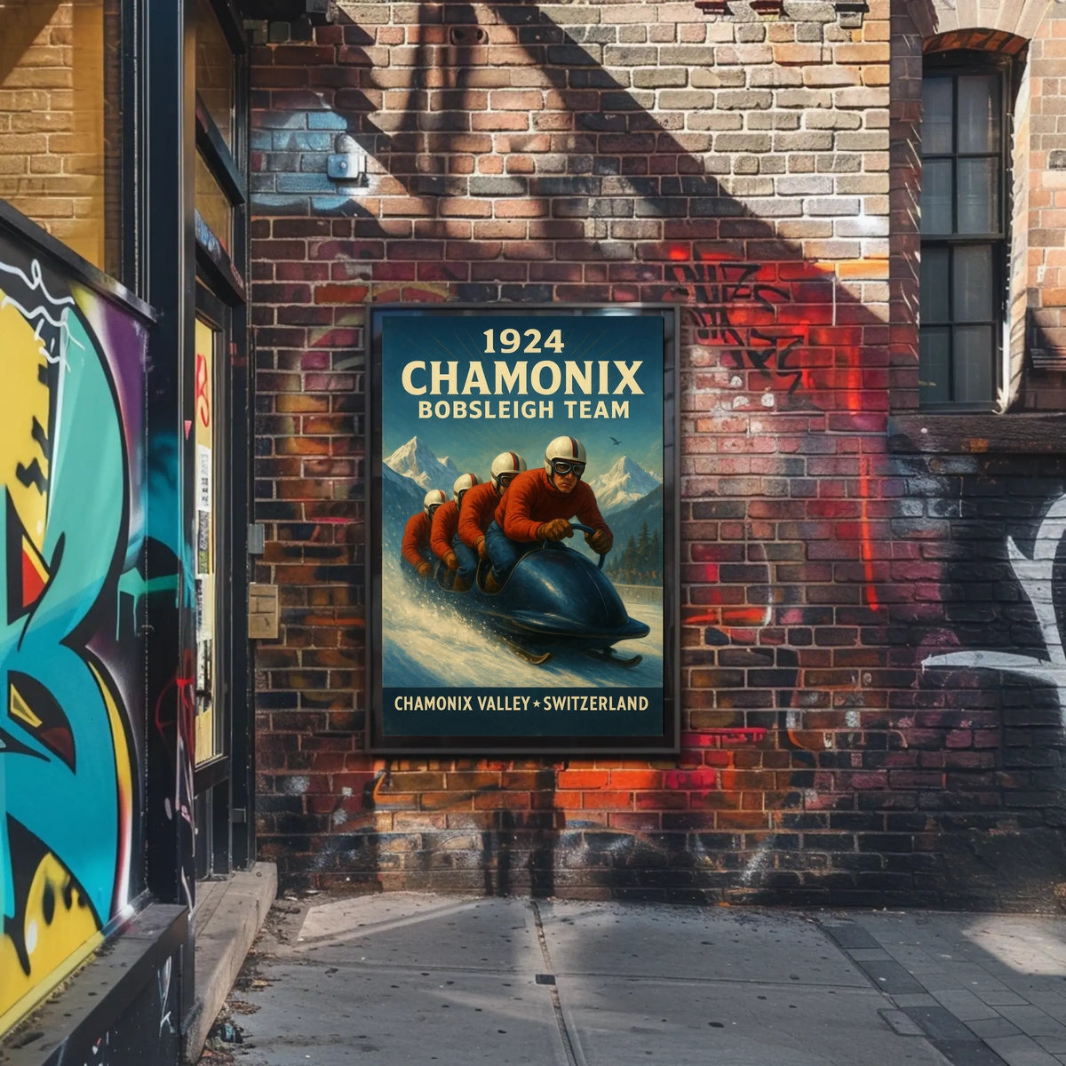 1924 Chamonix Bobsleigh Team Poster