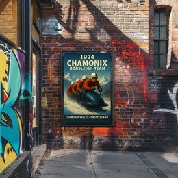 1924 Chamonix Bobsleigh Team Poster