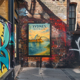 Sydney's Iconic Landmarks Vintage Travel Poster