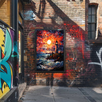 Lighthouse At Sunset Poster