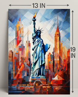 The Statue Of Liberty A Modern Mosaic Poster