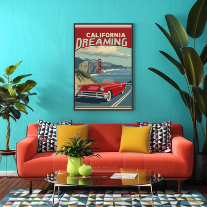 California Vintage Poster - Dreaming by the Coast
