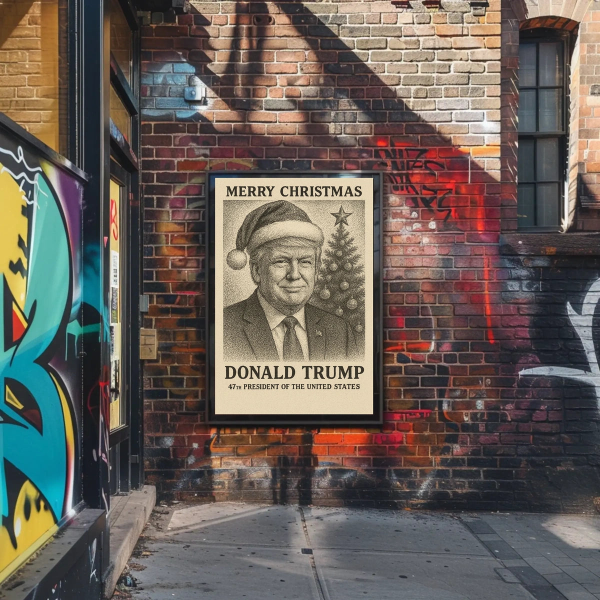 Vintage Santa Sepia Christmas Holiday Wall Art Poster