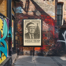 Vintage Santa Sepia Christmas Holiday Wall Art Poster