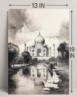 Majestic Reflections Of The Taj Mahal Poster
